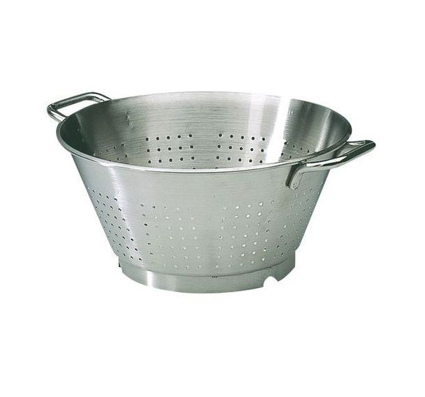 Passoire conique inox fond cerclé