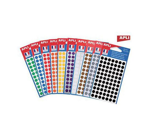 Pastille bibliothèque 10 couleurs assorties (Lot de 4697)
