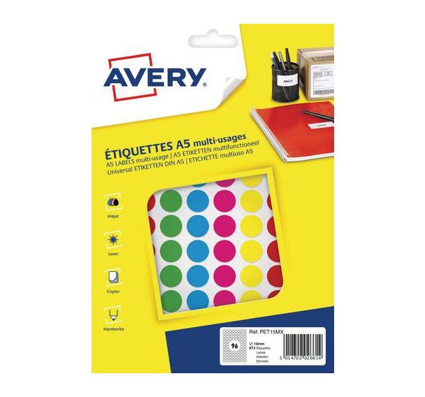 Pastilles étiquette A5 multi-usages