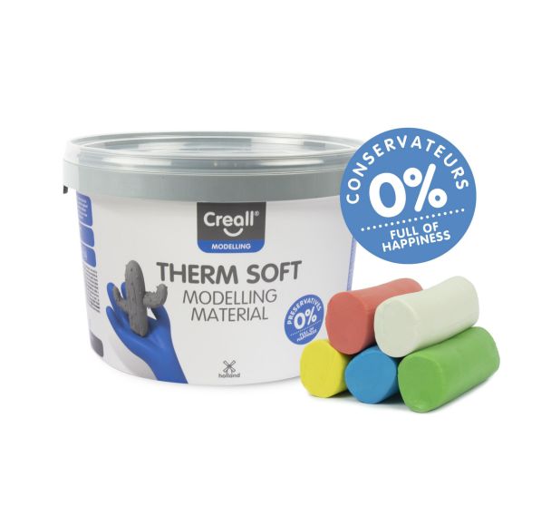 Pâte à modeler Therm soft seau 2kg 5 couleurs