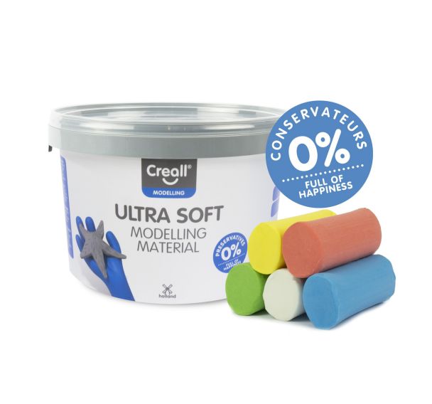 Pâte à modeler ultra soft seau 1100g 5 couleurs