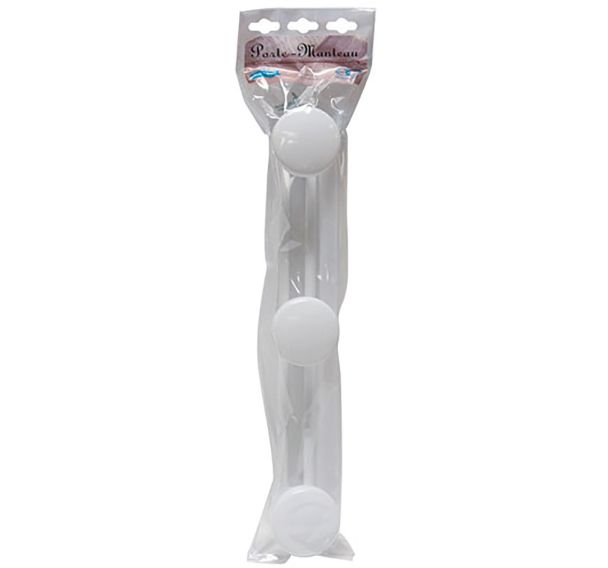 Patère 3 tête laqué blanc