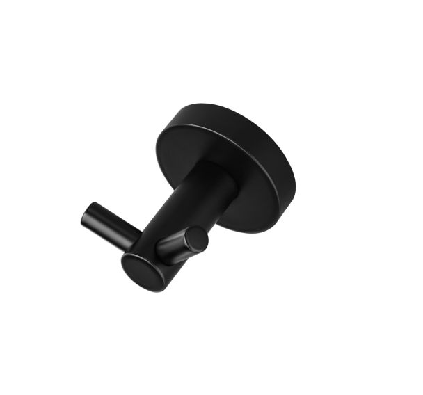 Patère double noir mat