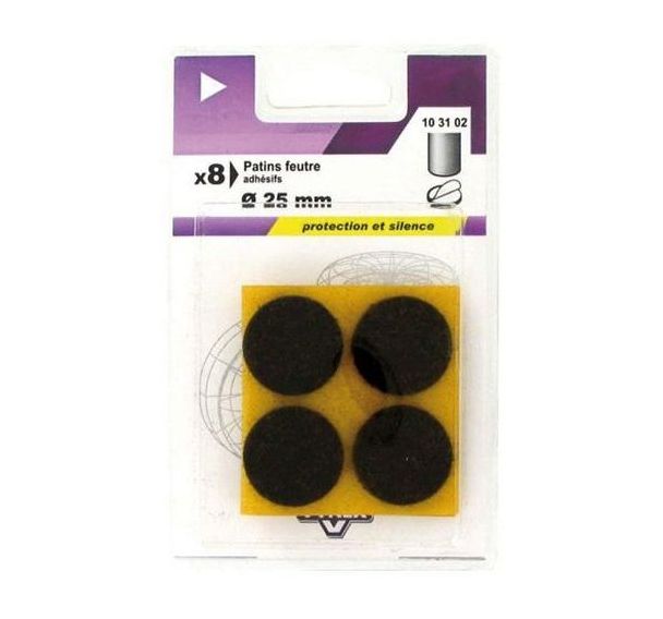 Patin feutre marron rond - Vynex