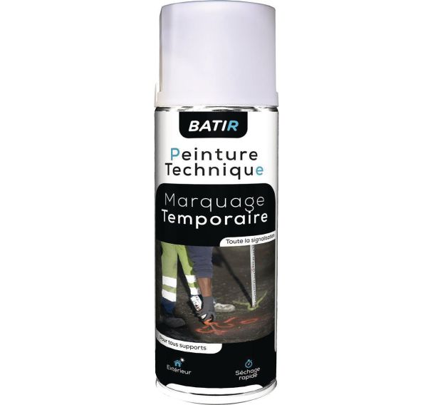 Peinture de traçage temporaire en aérosol - 500 mL - Batir