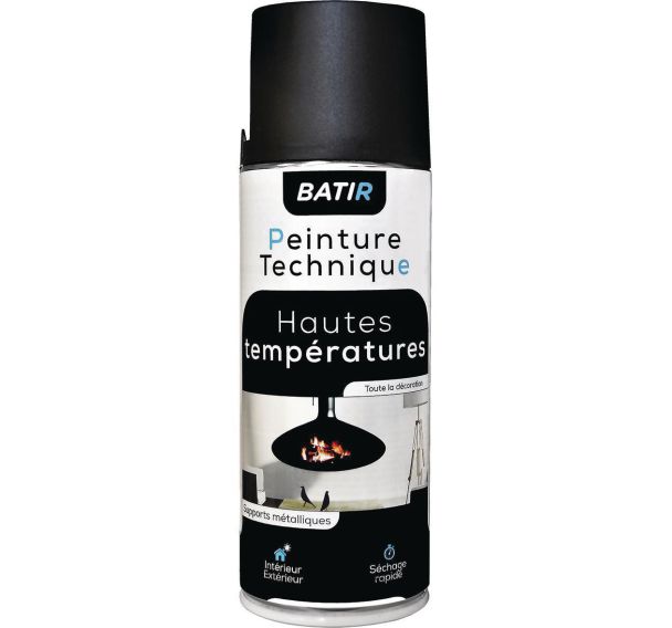 Peinture en aérosol haute température - 400 mL - Batir