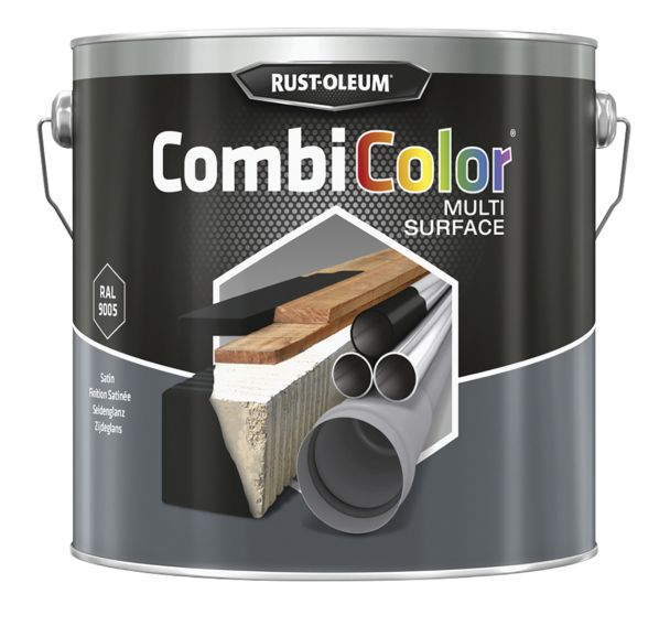 Peinture toutes surfaces noir satiné - 0.75 L et 2.5 L - Rust-Oleum