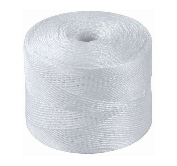 Pelote 2 kg Ficelle 75/3 Grosse Polypropylene Fibrillee Blanc 500 m