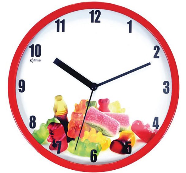 Pendule silencieuse 20cm gourmandises assorti