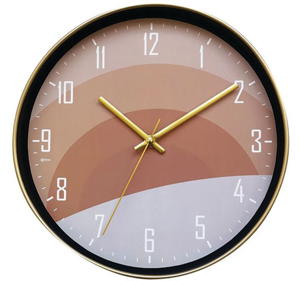 Pendule silencieuse 30cm déco finition gold assorti