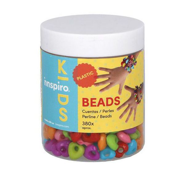 Perles plastique coeur opaque multicolore x 380