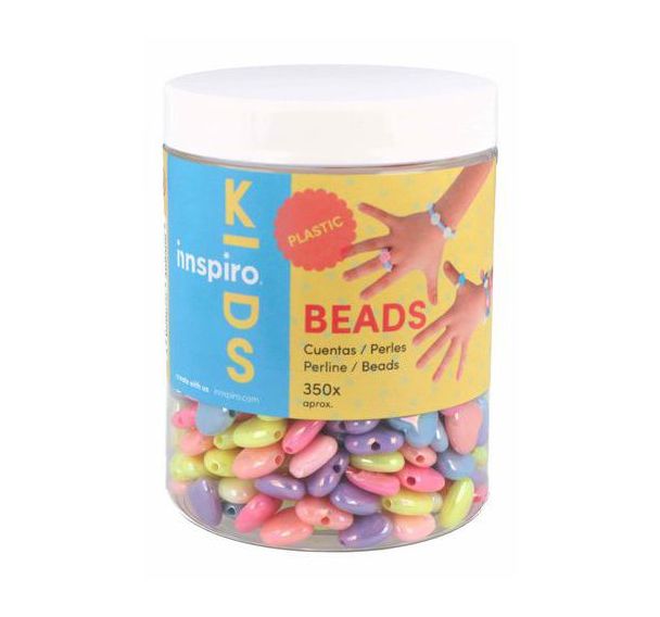 Perles plastique coeur opaque pastel x 350
