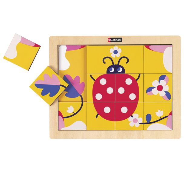 Petit puzzle magique - la coccinelle et les champignons-Nathan