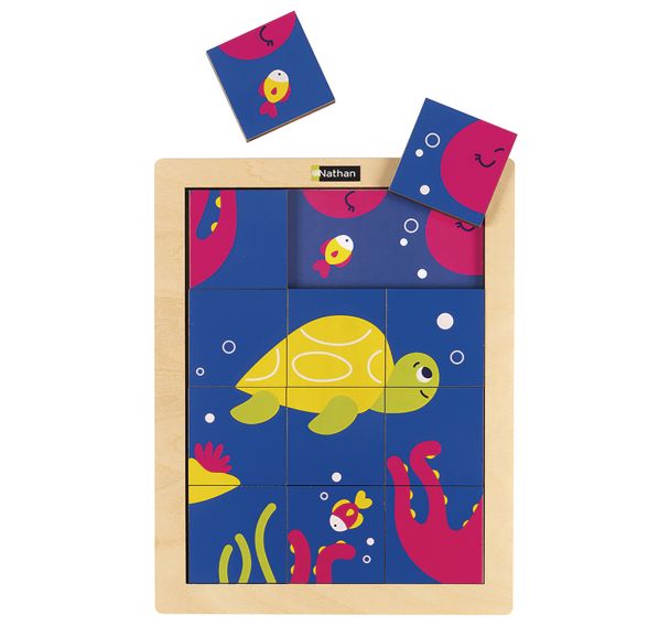 Petit puzzle magique - la tortue et la pieuvre-Nathan