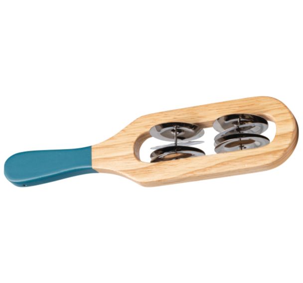 Petit sistre bois 8 cymbalettes-Fuzeau