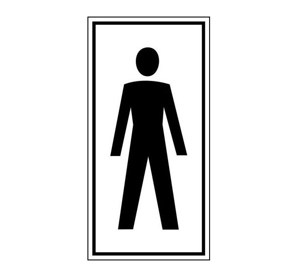 PicPictogramme de signalisation noir et blanc - adhésif - Homme