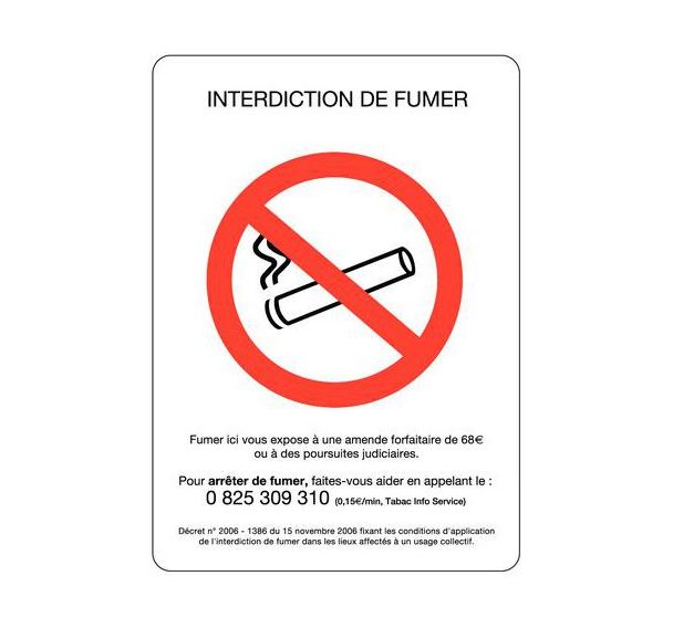 Pictogramme Interdiction de fumer adhésif - A5