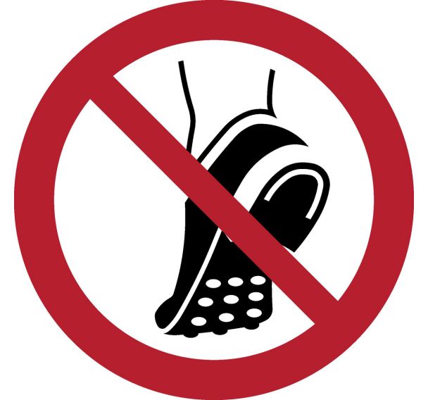 picto Interdiction de porter des chaussures a clous metalliques - Djois Made By Tarifold