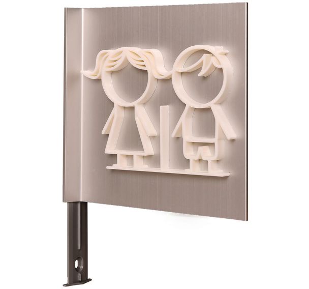 Pictogramme NEOSIGN 3D - Drapeau - WC Garçon/Fille