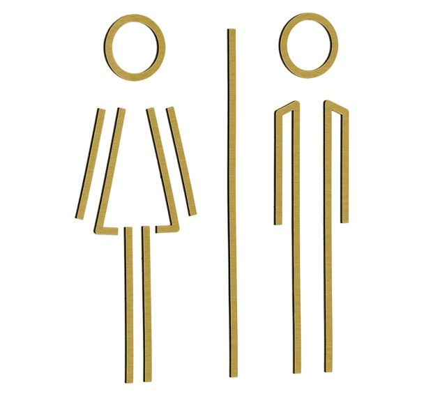 Pictogramme acrylique en relief Femme + Homme