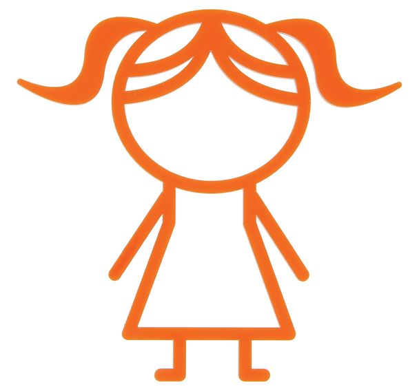 Pictogramme scolaire en relief Elise & Gaby - Fille