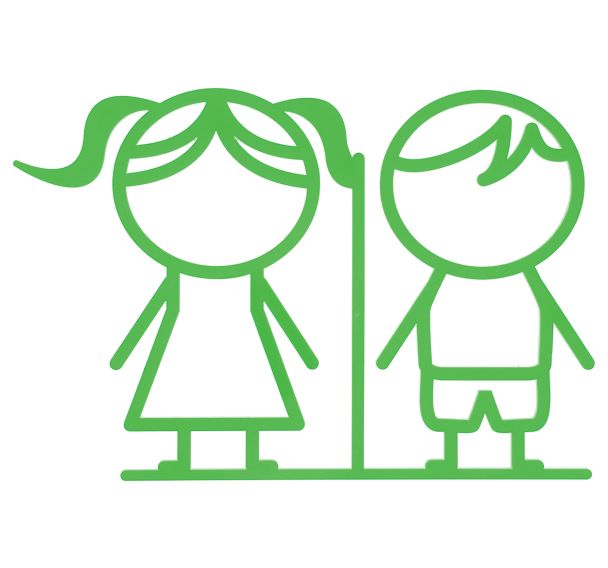 Pictogramme scolaire en relief Elise & Gaby - Fille et Garçon