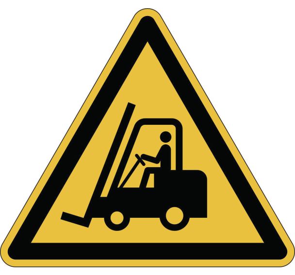 Pictogramme adhésif ATTENTION CHARIOTS ÉLÉVATEURS