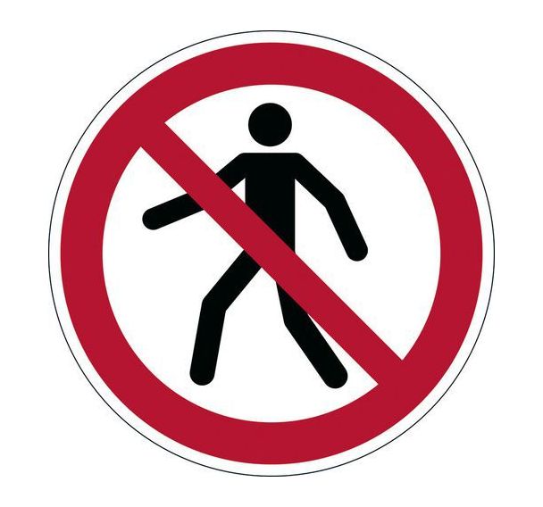 Pictogramme adhésif de marquage au sol- Interdit aux piétons