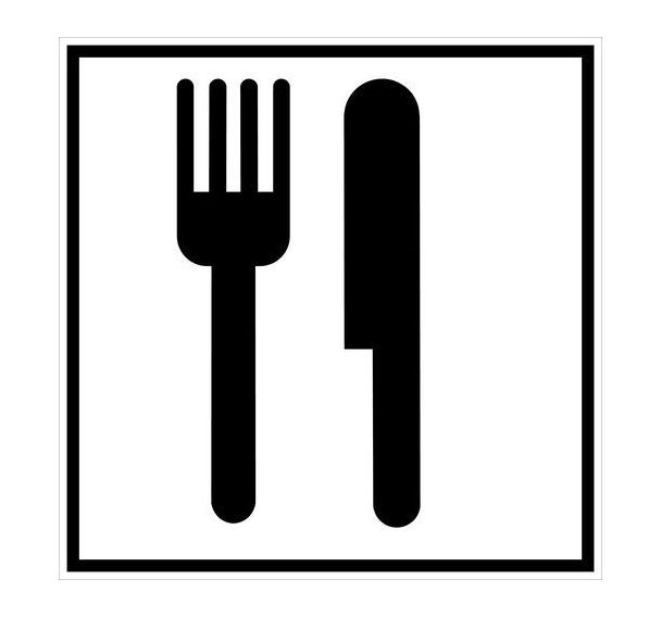 Pictogramme de signalisation noir et blanc - adhésif - Restaurant