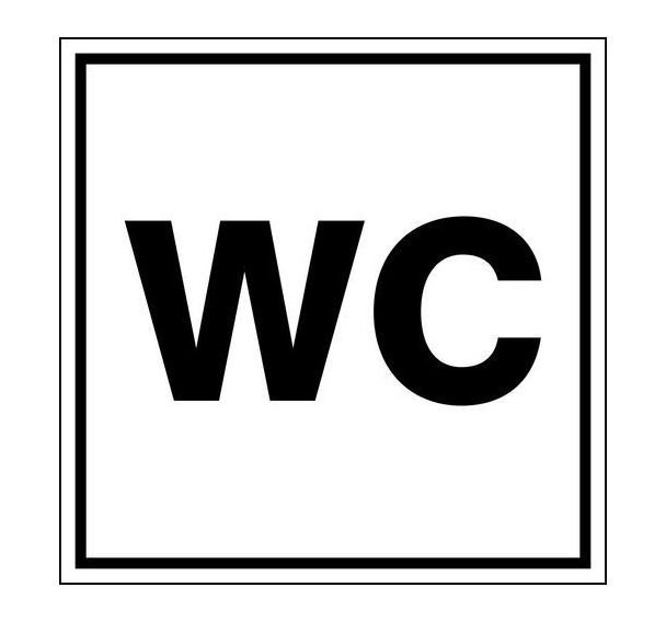 Pictogramme de signalisation noir et blanc - adhésif - WC