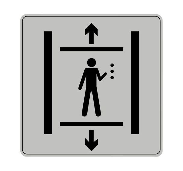 Pictogramme en polystyrène ISO 7001 - Ascenseur handicapé