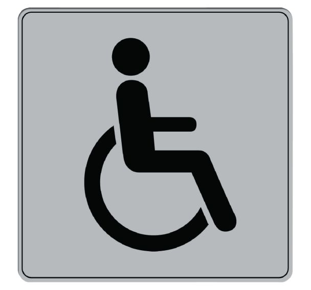 Pictogramme en polystyrène ISO 7001 - Toilette Handicapés