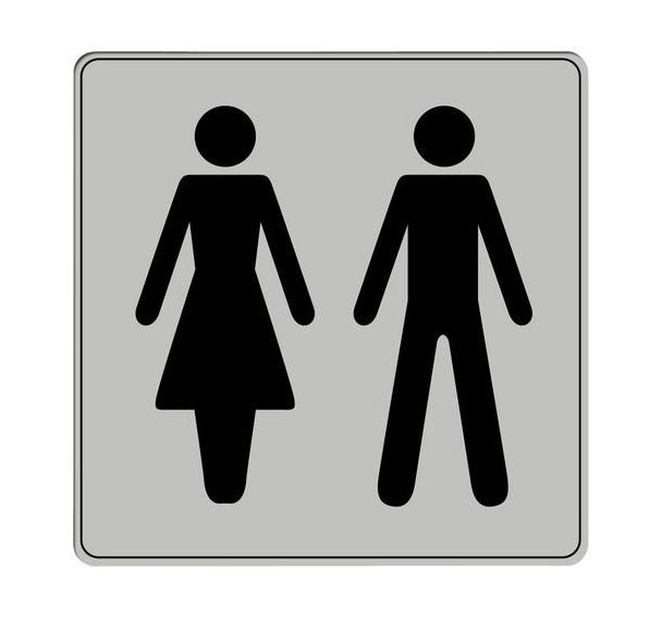 Pictogramme en polystyrène ISO 7001 - Toilette homme / femme