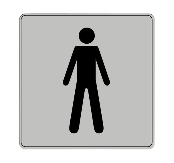 Pictogramme en polystyrène ISO 7001 - Toilette hommes