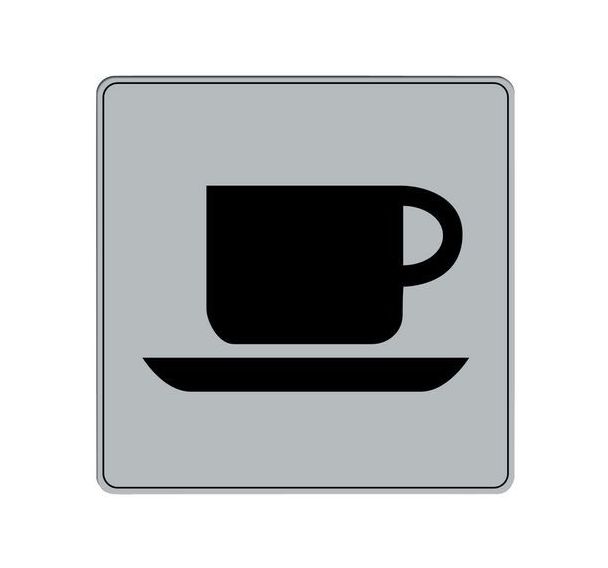 Pictogramme iso 7001 symbole cafe/buffet 90x 90 mm