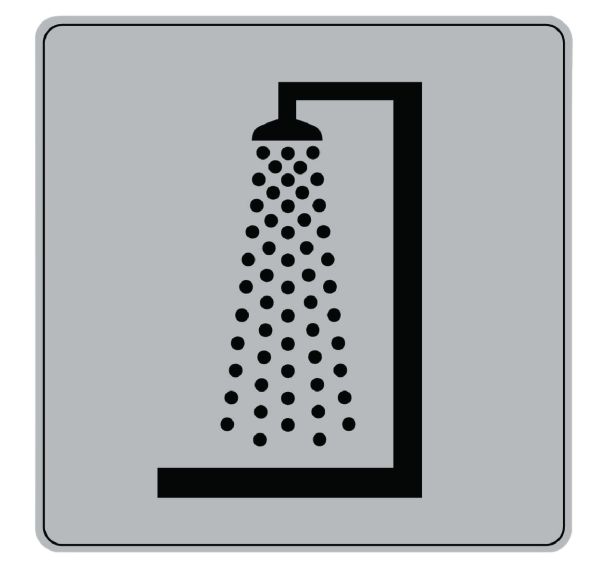 Pictogramme iso 7001 symbole douche 200x200 mm