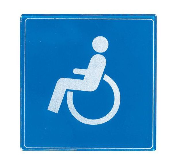 Pictogramme plexiglas carré - Handicape