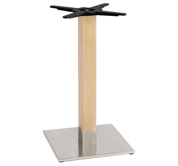 Pied de table Tiffany base carrée colonne hêtre S-CAB