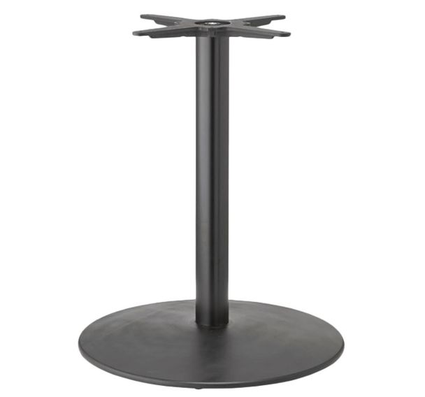 Pied de table Tiffany réglable XL ht 73 cm base Ø60 cm colonne ronde peint noir