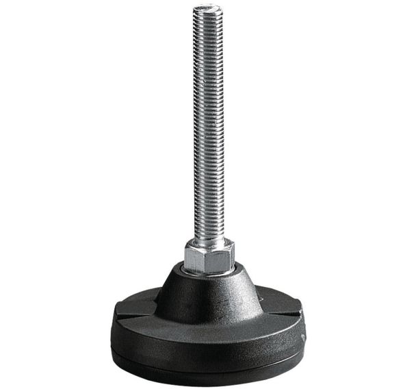 Pied réglable polyamide - Ø 123 mm - 4500 kg - Acier zingué