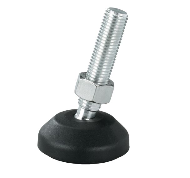 Pied réglable polyamide - Ø 60 mm - 1000 kg - Acier zingué