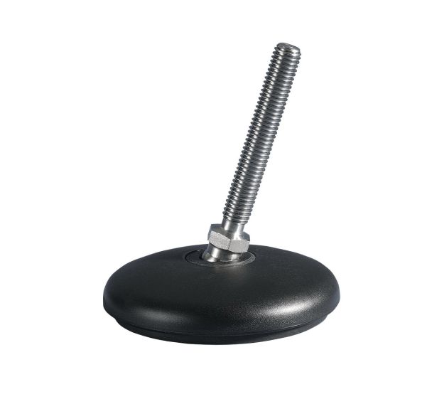 Pied réglable polypropylène - Ø 80 mm - 1200 kg - Acier zingué