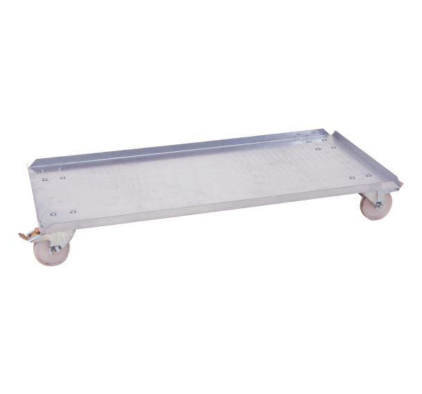 Piètement mobile en acier galvanisé - Lxhxp : 100,5 x 14 x 50,5cm-Gris