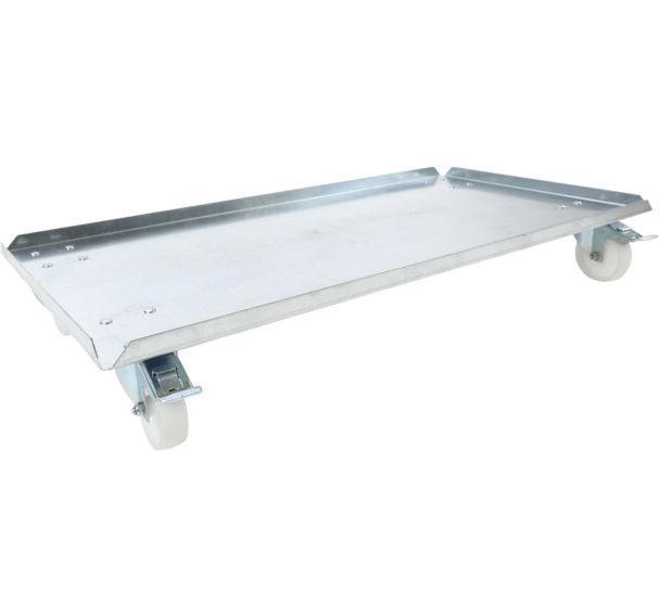 Piètement mobile en acier galvanisé - Lxhxp : 100,5 x 14 x 50,5cm-Gris