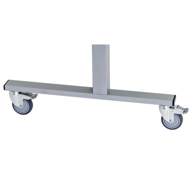 Piètement roulettes simples freinées hauteur + 9cm pour Ergotable2(+1 cm)