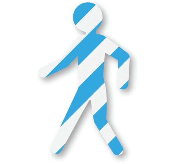 Piéton adhésif de marquage au sol LeanStripe - Bleu/Blanc - Ergomat