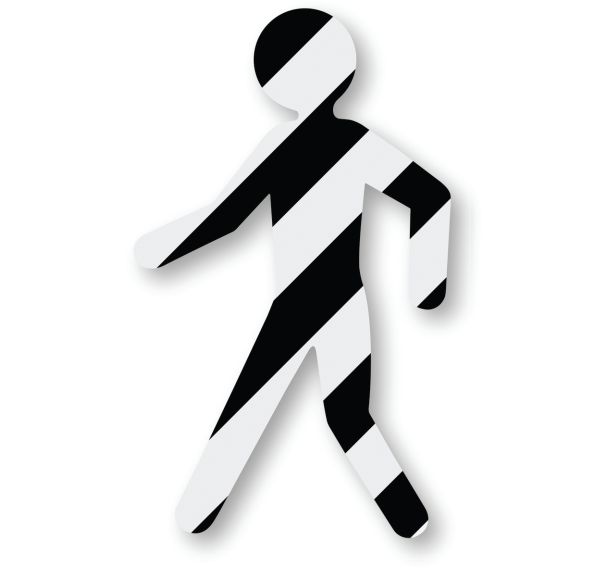 Piéton adhésif de marquage au sol LeanStripe - Noir/Blanc - Ergomat