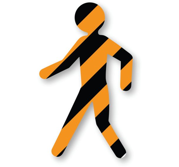 Piéton adhésif de marquage au sol LeanStripe - Noir/Orange - Ergomat