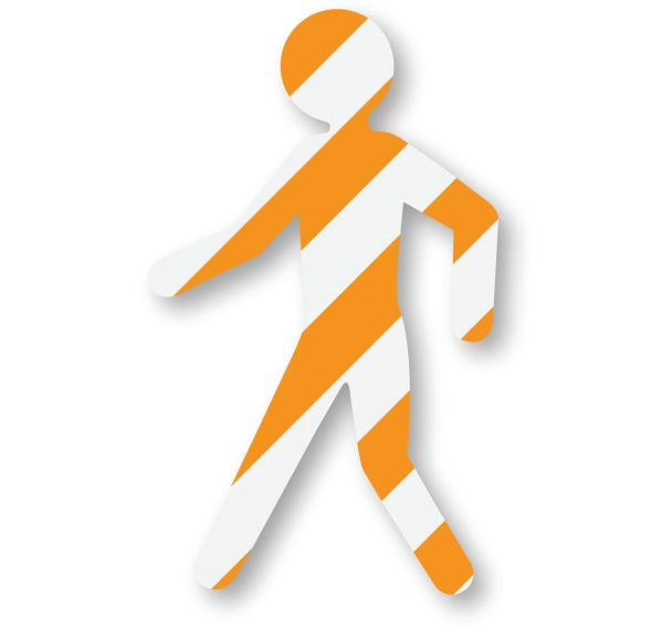 Piéton adhésif de marquage au sol LeanStripe - Orange/Blanc - Ergomat