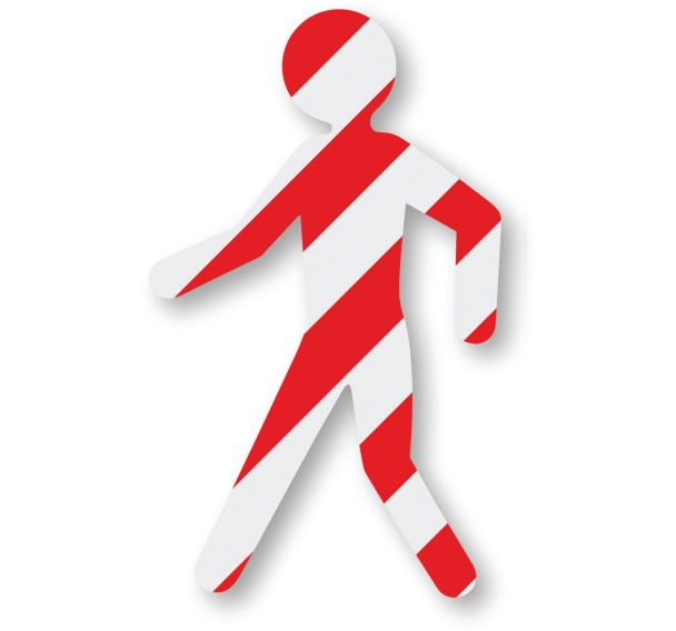 Piéton adhésif de marquage au sol LeanStripe - Rouge/Blanc - Ergomat